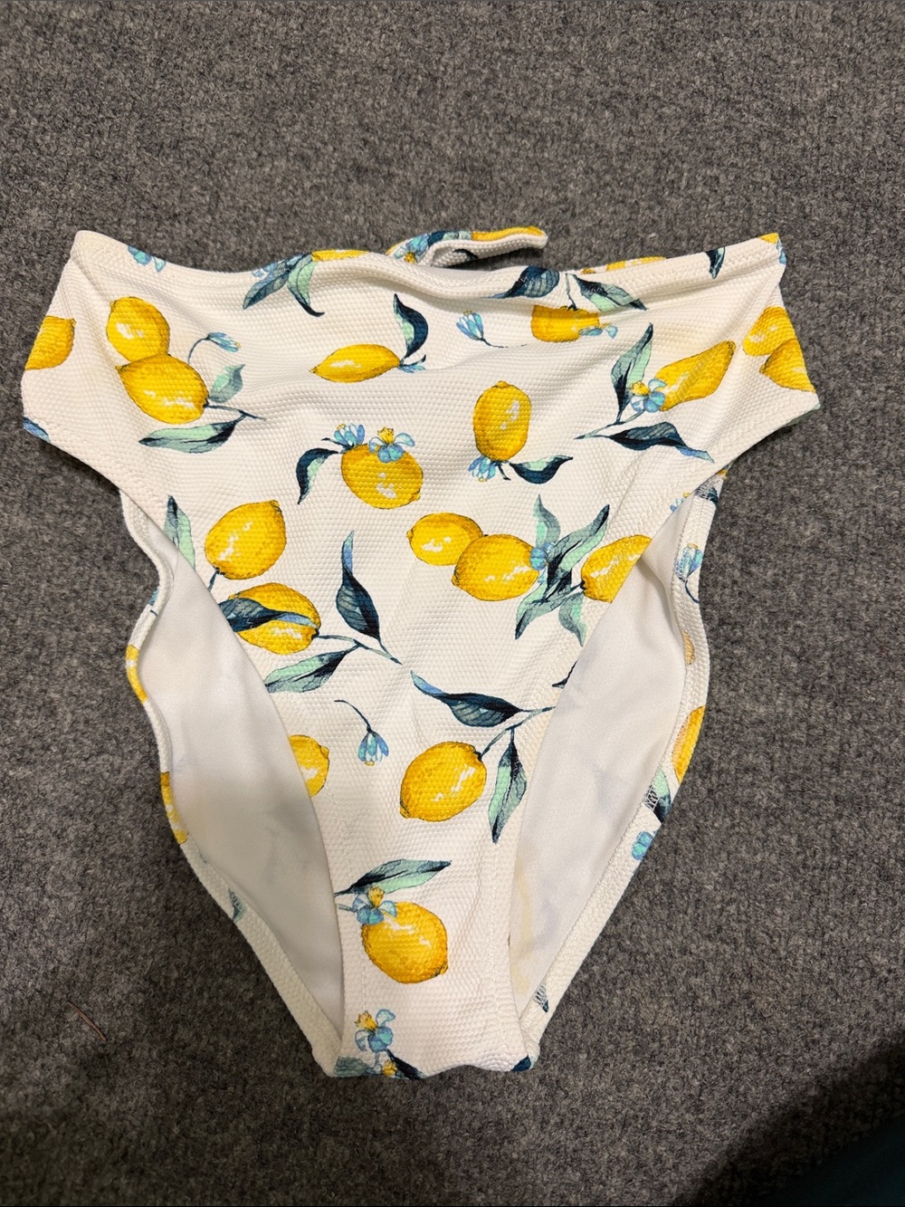 Jessica Simpson Lemon Print Hogh Waisted Bikini Bottoms